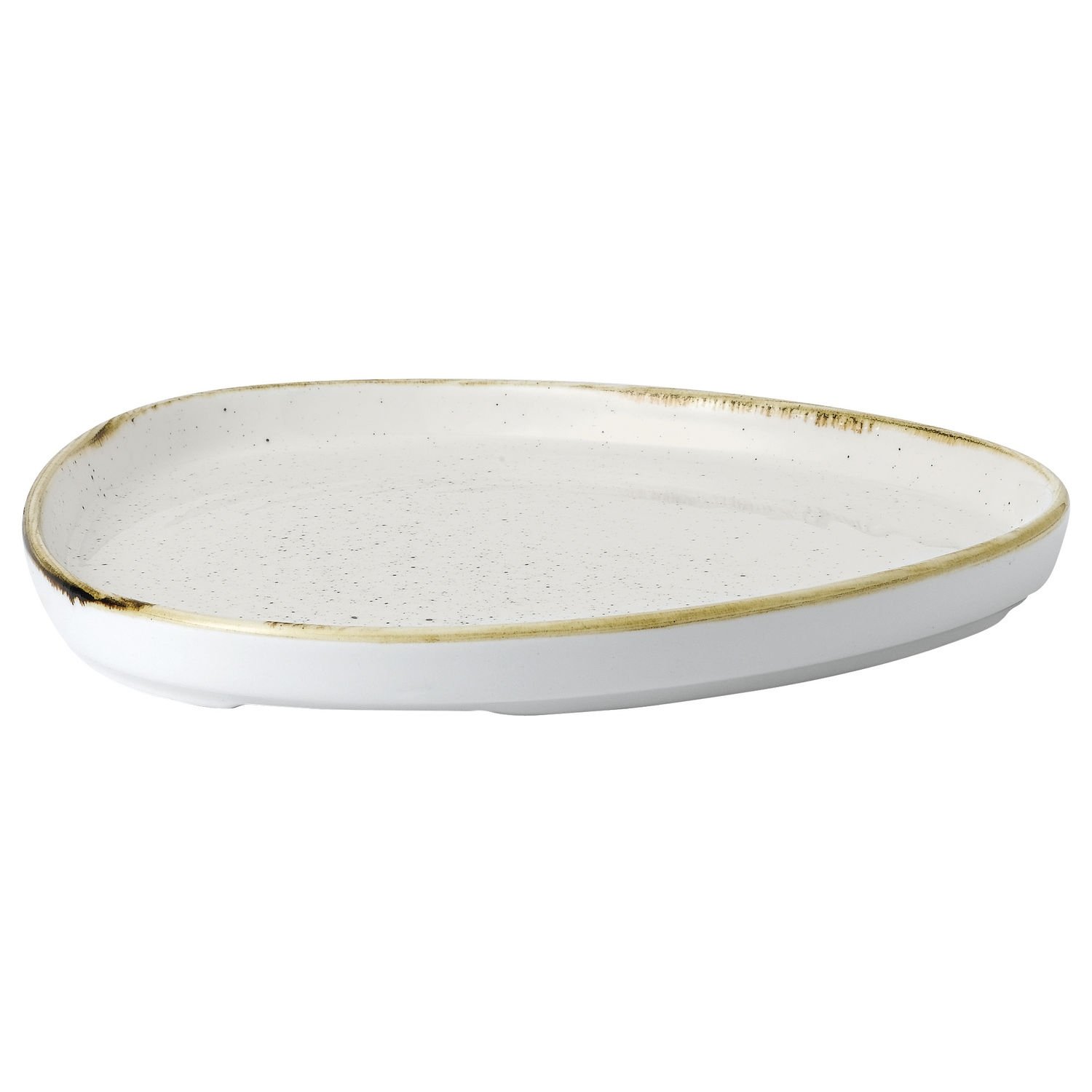 Flat plate Stonecast Barley White triangular with a steep edge