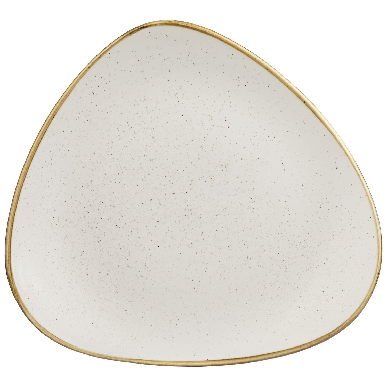 Plate Stonecast Barley White triangular